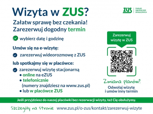 obrazek ww{erwuj wizyty w Zakładzie Ubezpieczeń Społecznych i wygodnie załatwiaj swoje sprawy  wiecej