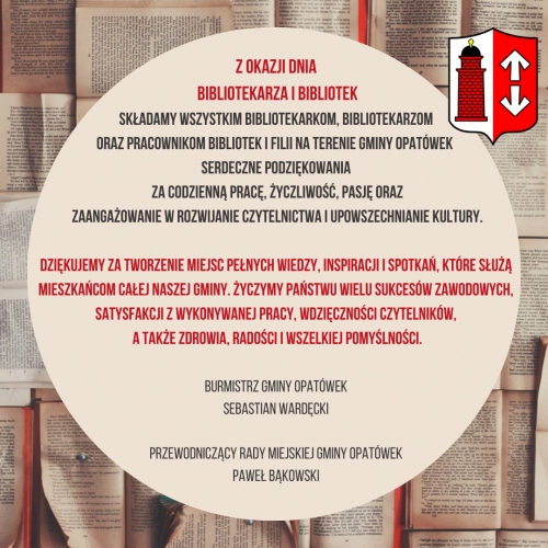 Zdjęcie do aktualności: Serdeczne życzenia z okazji Dnia Bibliotekarza i Bibliotek wiecej