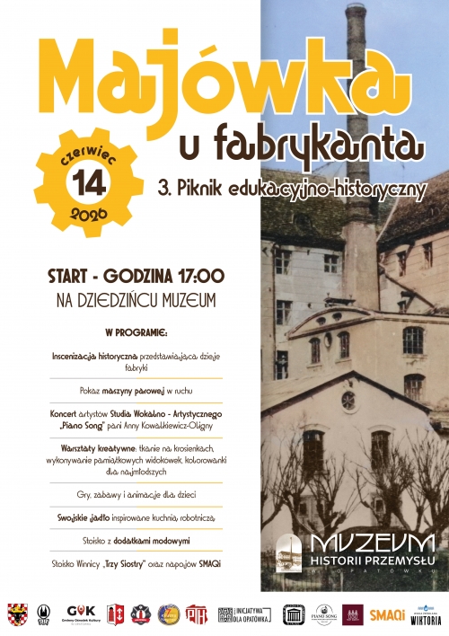 obrazek m{kapmknik Historyczno-Edukacyjny „Majówka u Fabrykanta” już 14 czerwca w Opatówku wiecej