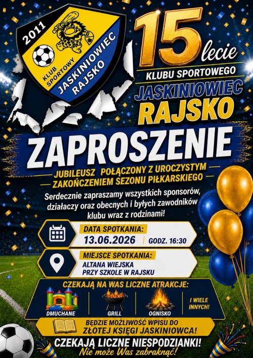 obrazek uwomugie Klubu Sportowego Jaskiniowiec Rajsko  wiecej
